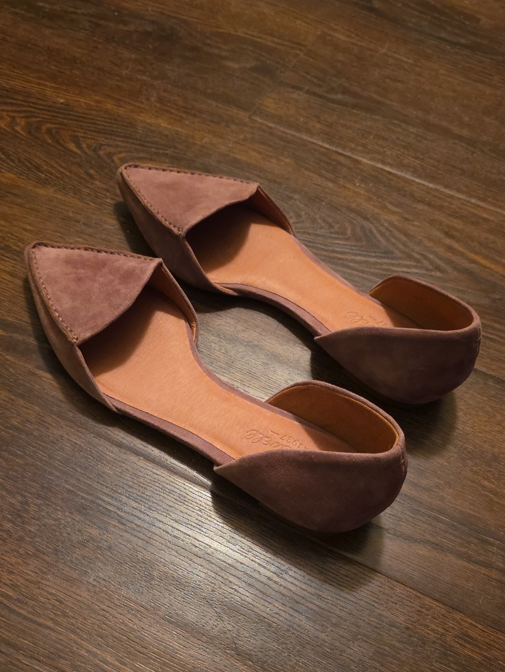 Madewell Suede Pointed D'Orsay Flats Size 9.5 - Picture 2 of 4